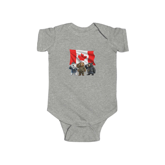 Infant Fine Jersey Bodysuit - Three Bears Saluting - CutieQ Shop