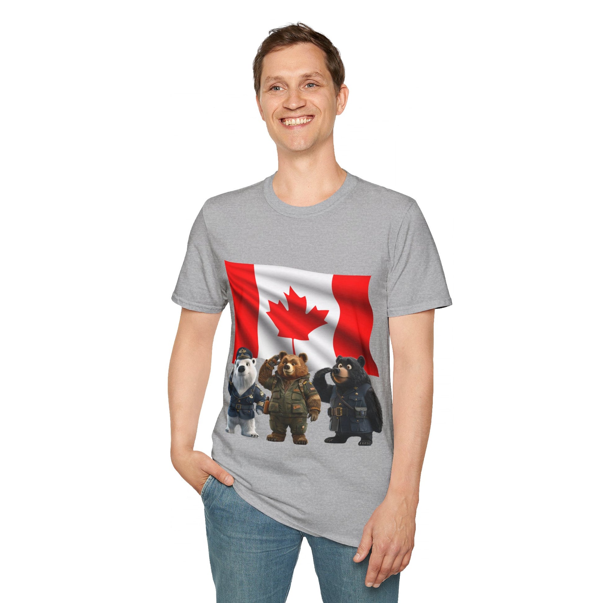 Unisex Softstyle T-Shirt - Three Bears Saluting - CutieQ Shop