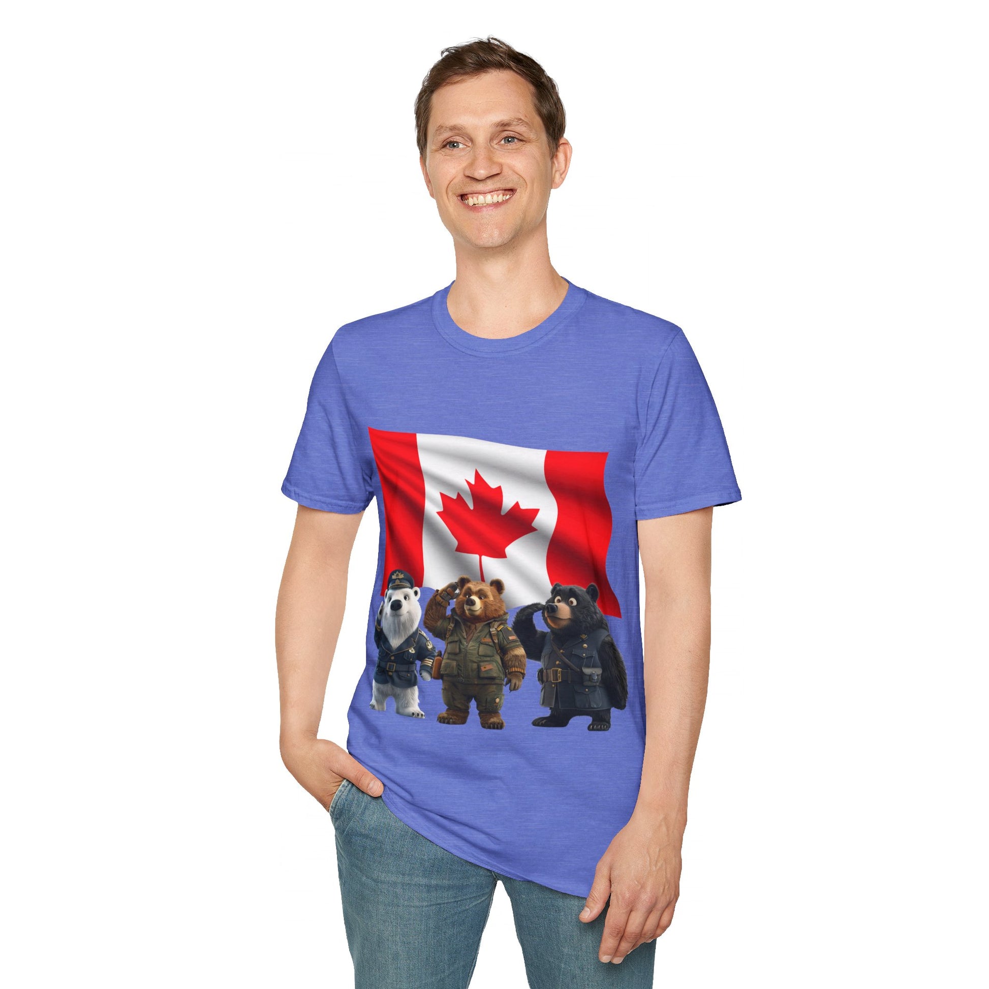 Unisex Softstyle T-Shirt - Three Bears Saluting - CutieQ Shop