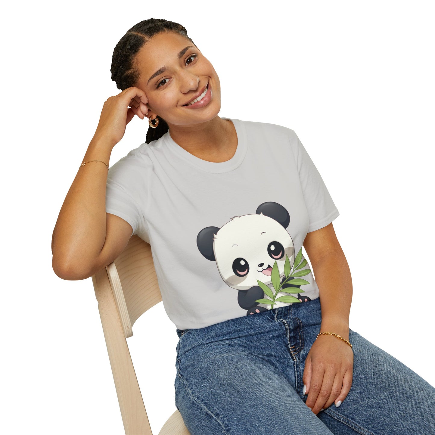 Unisex Softstyle T-Shirt - Panda Loves Bamboo - CutieQ Shop