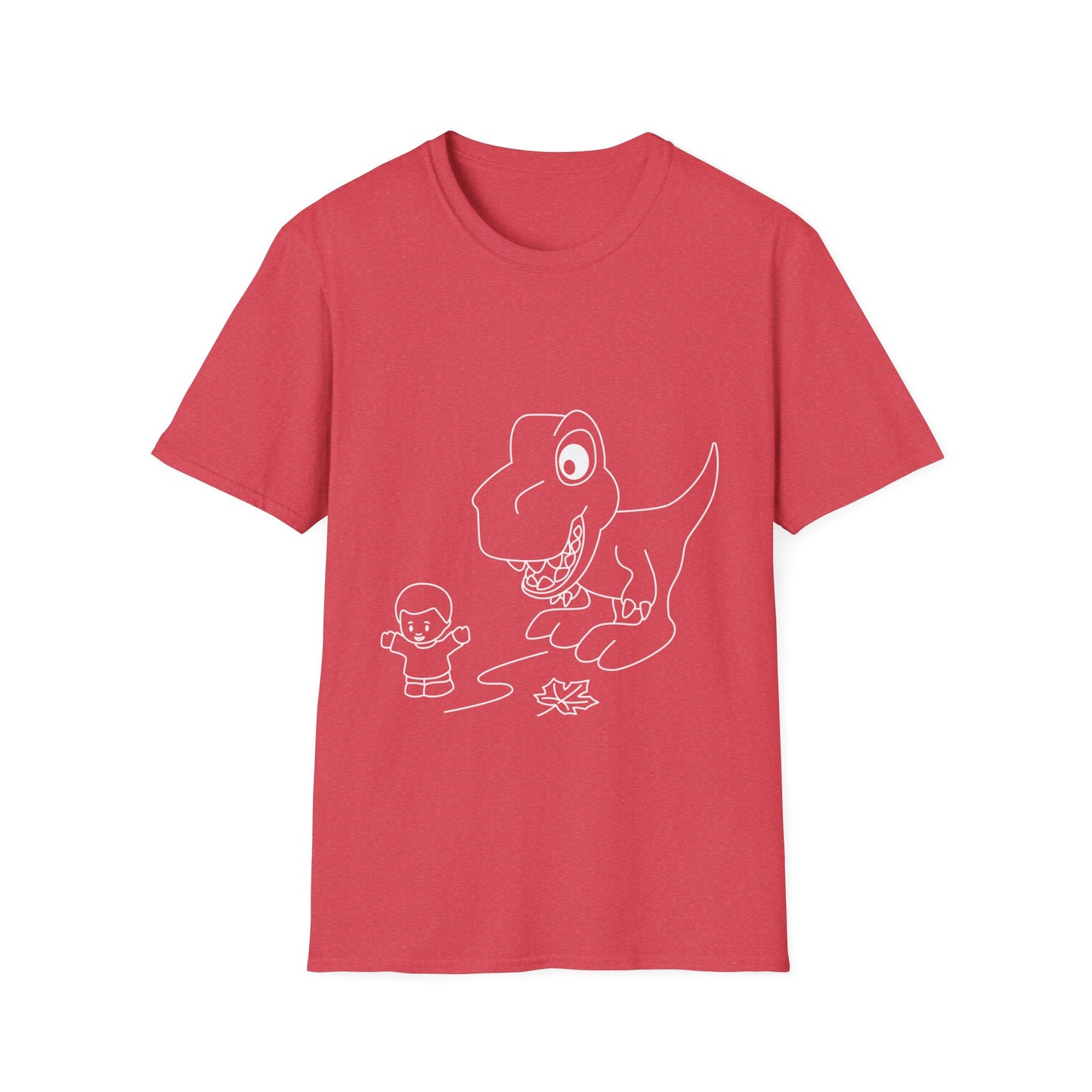 Unisex Softstyle T-Shirt - Dino Chasing Little People - CutieQ Shop