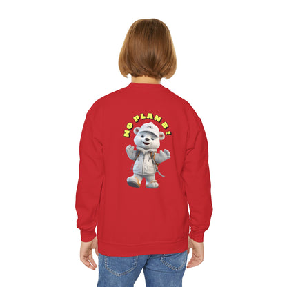 Youth Crewneck Sweatshirt - Polar Bear No Plan B (Back)