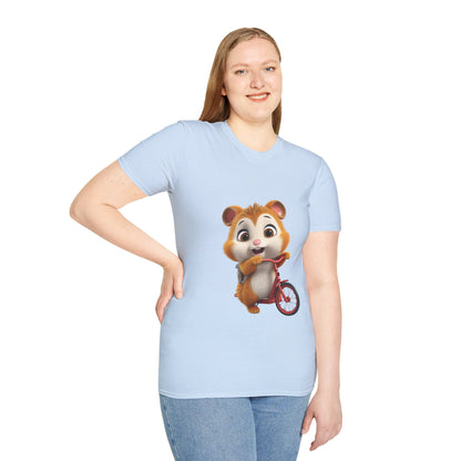 Unisex Softstyle T-Shirt - Hamster on Bike - CutieQ Shop