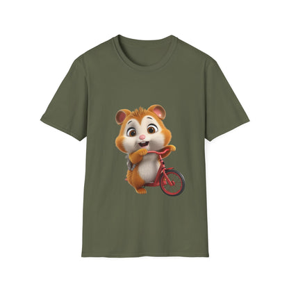 Unisex Softstyle T-Shirt - Hamster on Bike - CutieQ Shop