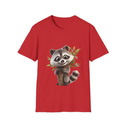 Unisex Softstyle T-Shirt - Raccoon Loves Nature - CutieQ Shop