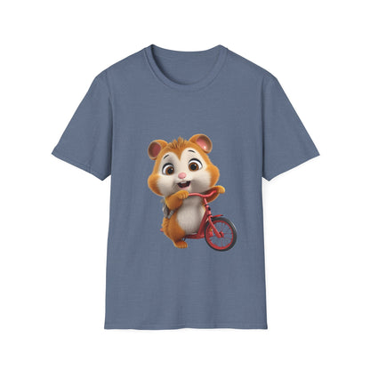 Unisex Softstyle T-Shirt - Hamster on Bike - CutieQ Shop