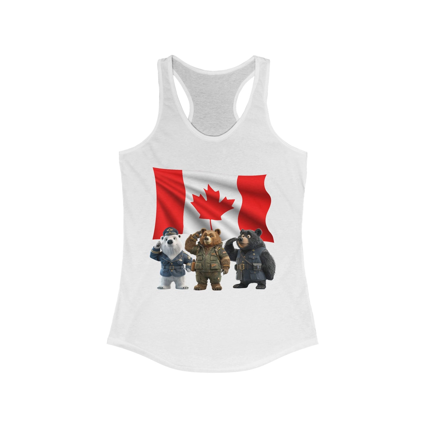 Women's Ideal Racerback Tank - Three Bears Saluting - CutieQ Shop