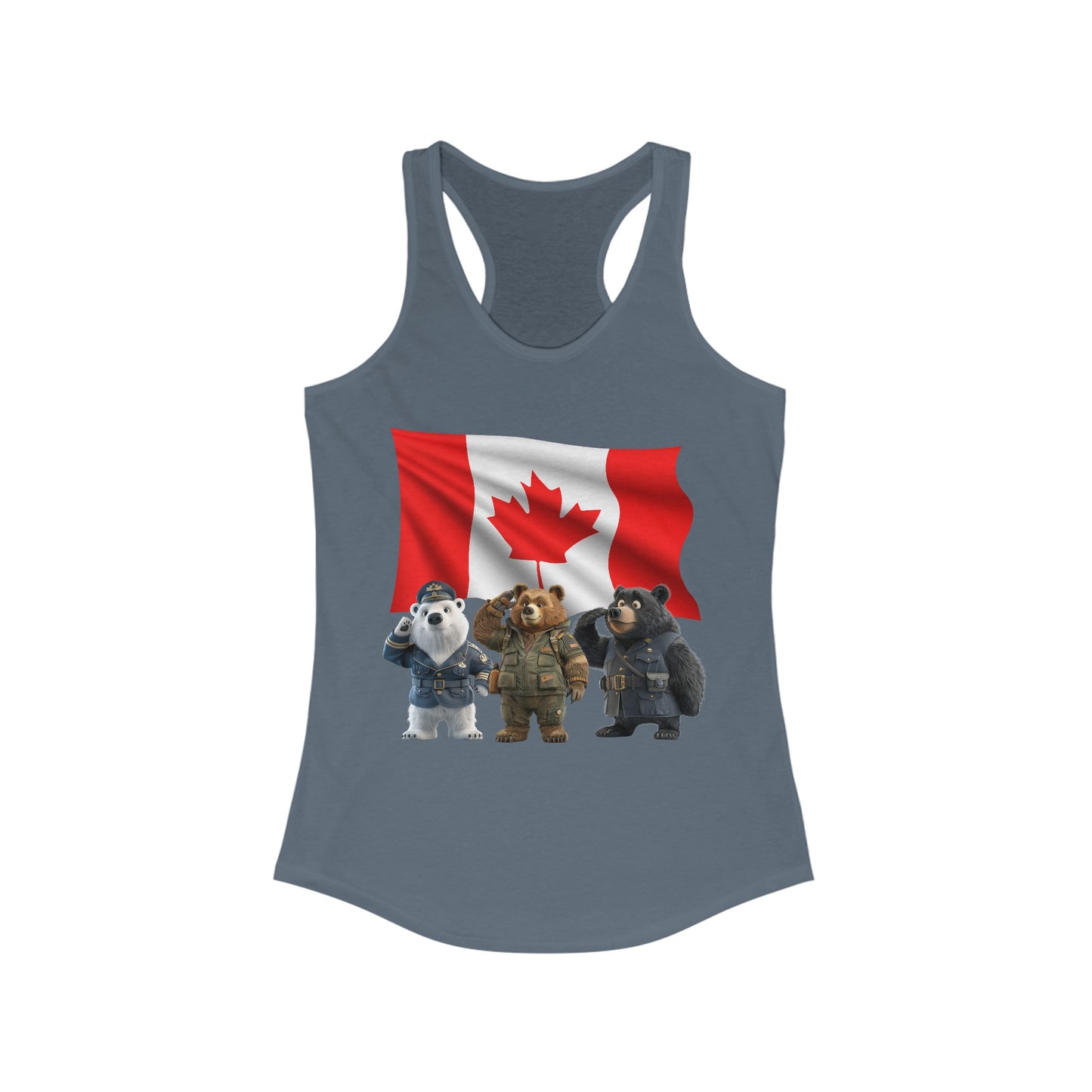 Women's Ideal Racerback Tank - Three Bears Saluting - CutieQ Shop