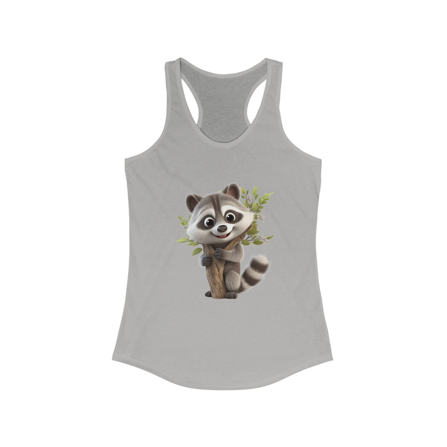 Women's Ideal Racerback Tank - Raccoon Loves Nature - CutieQ Shop