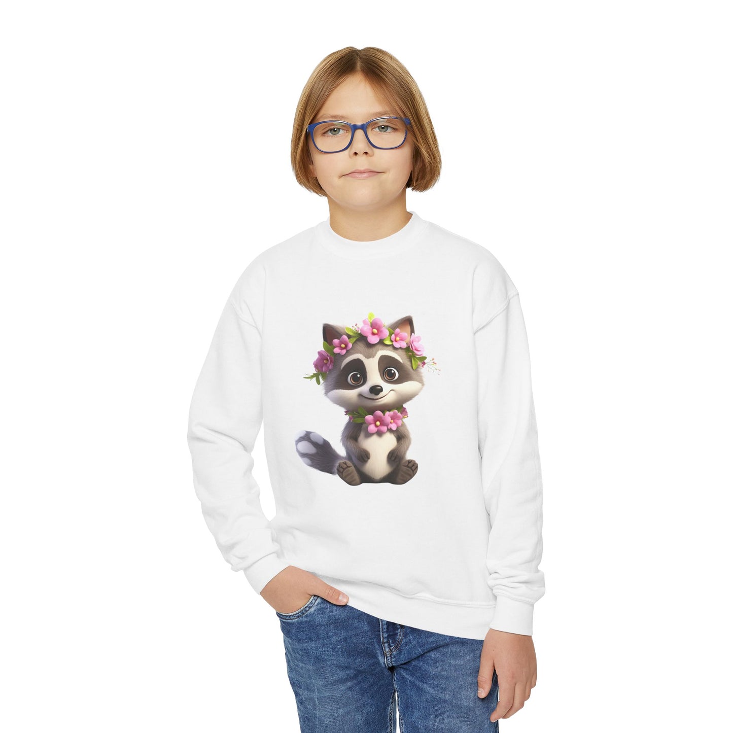 Youth Crewneck Sweatshirt - Raccoon