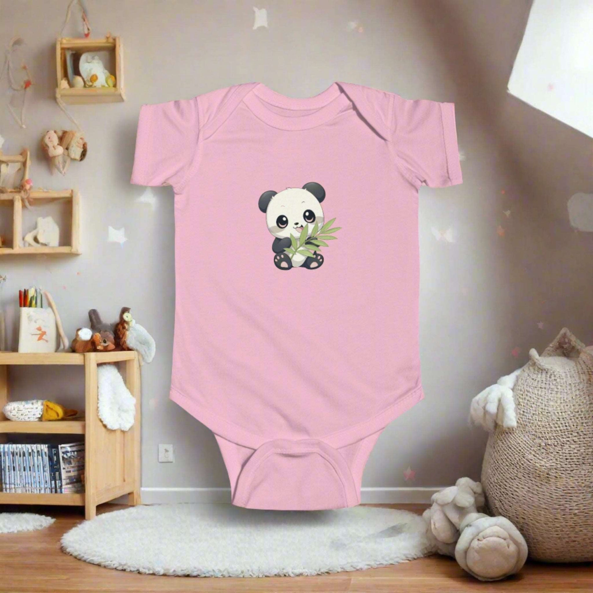 Infant Fine Jersey Bodysuit - Panda Loves Bamboo - CutieQ Shop