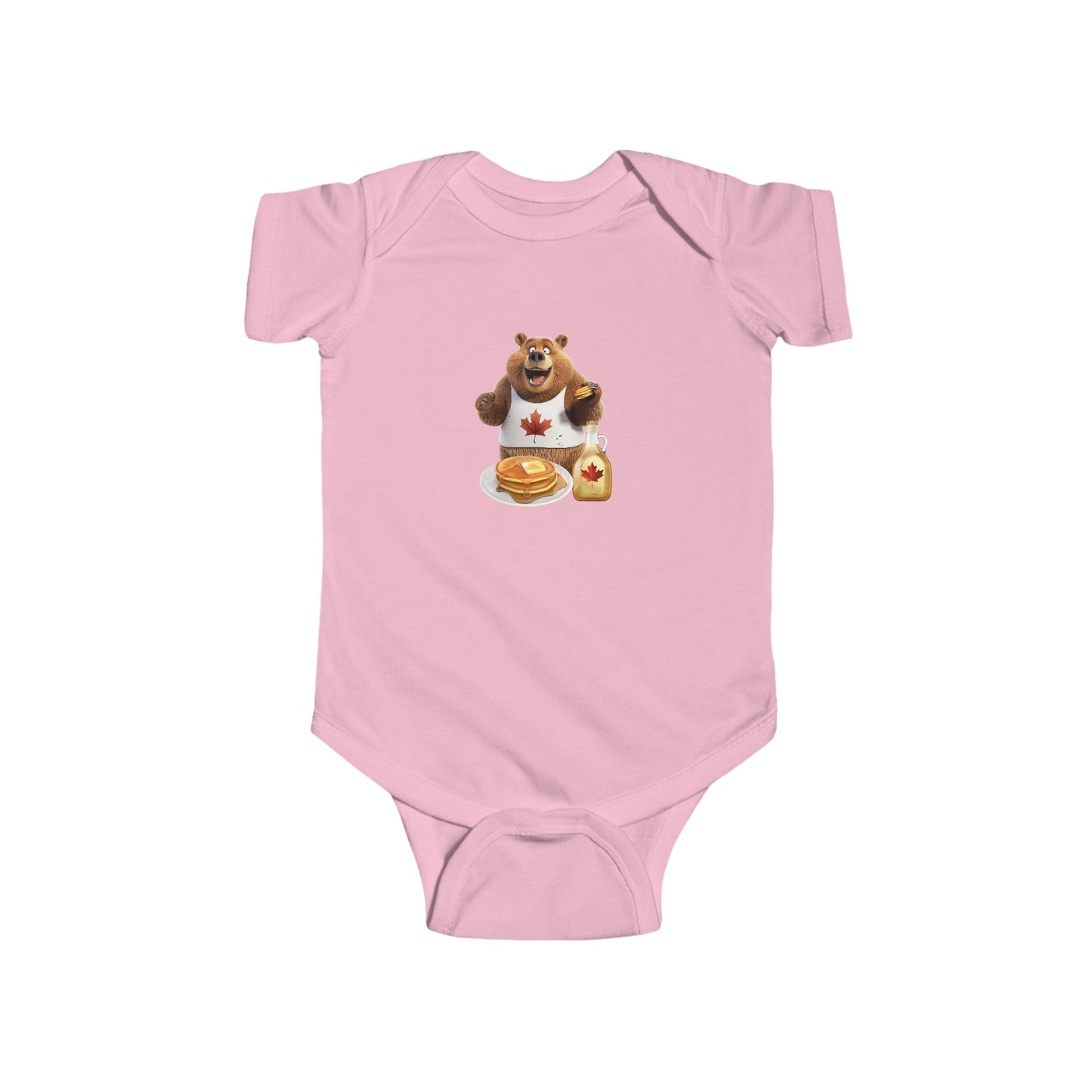 Infant Fine Jersey Bodysuit - Grizzly Bear Loves Pancakes - CutieQ Shop