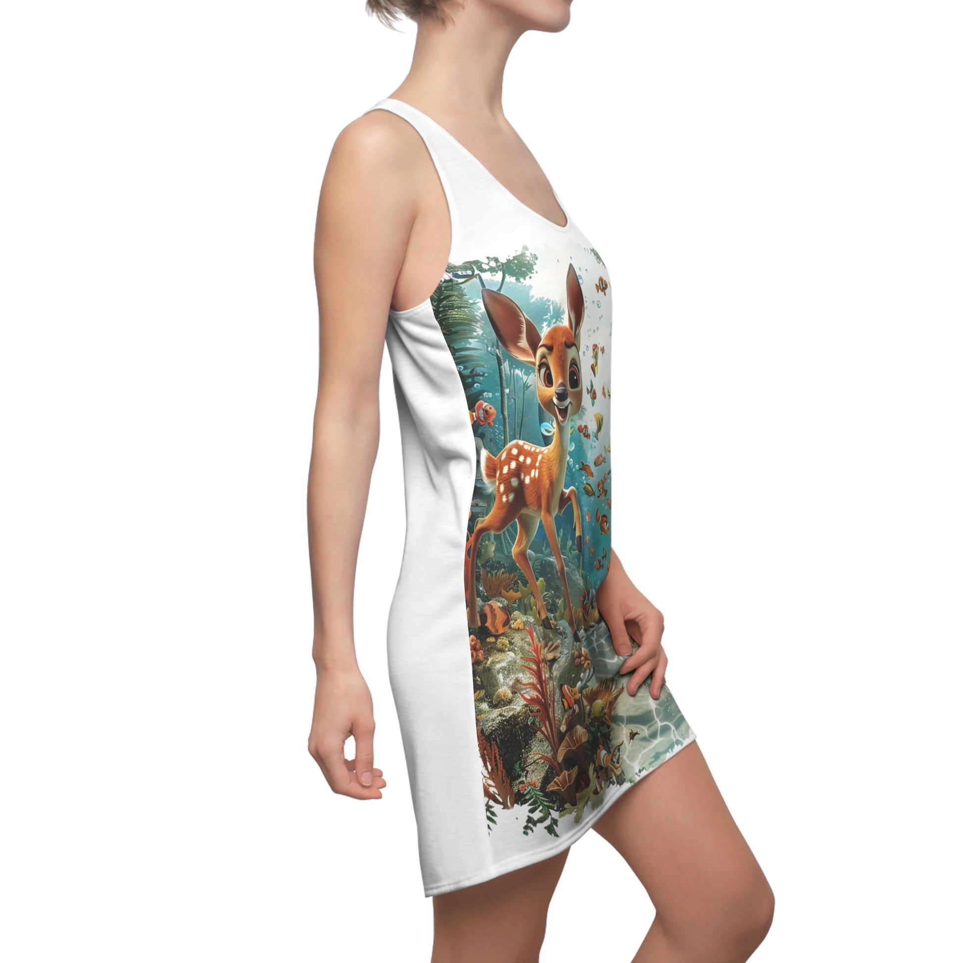 Women's Cut & Sew Racerback Dress - Deer - CutieQ Shop