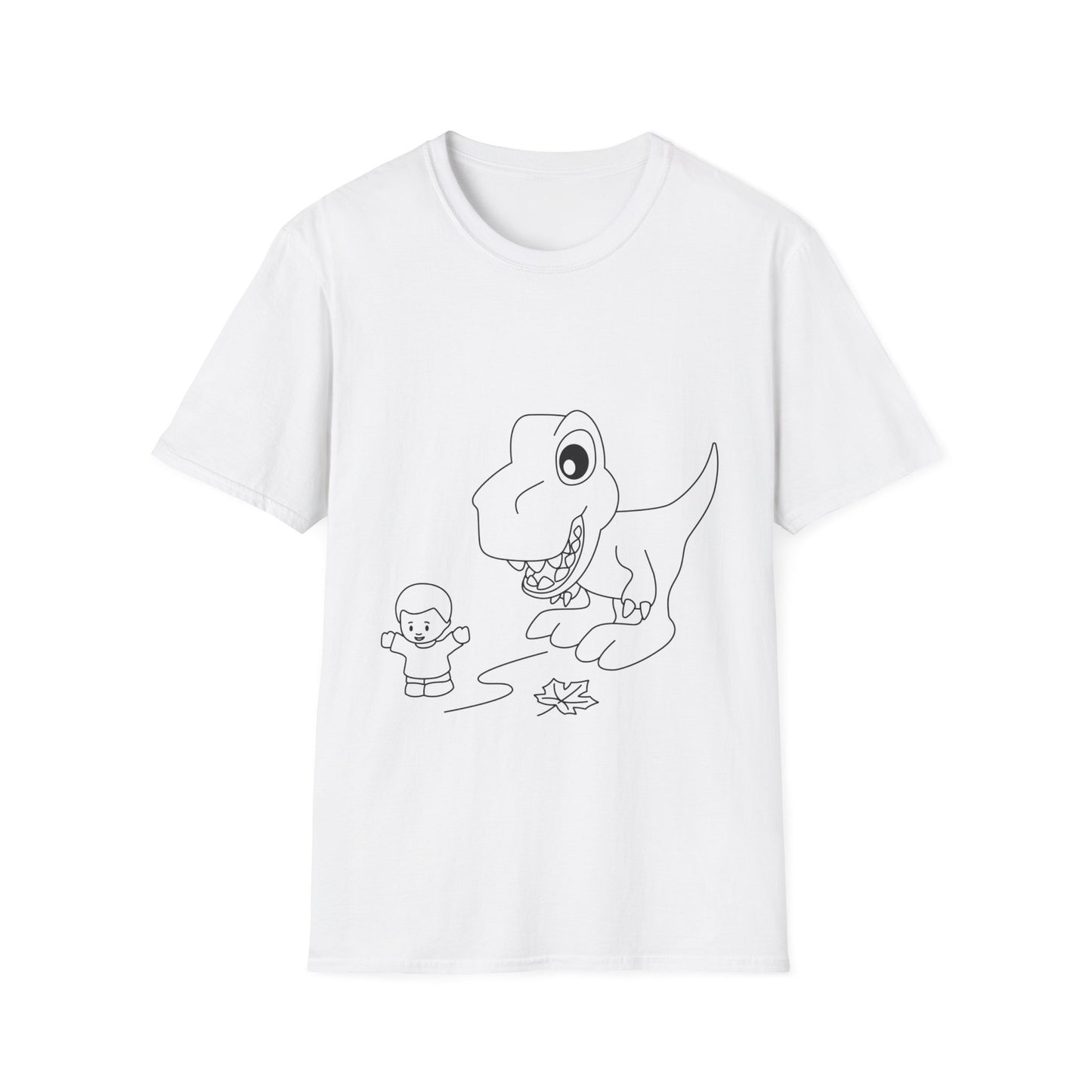 Unisex Softstyle T-Shirt - Dino Chasing Little People - CutieQ Shop