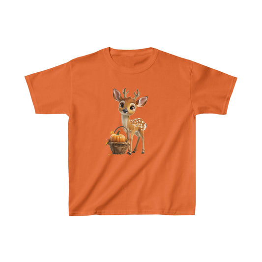 Kids Heavy Cotton™ Tee - Deer and Pumpkin - CutieQ Shop