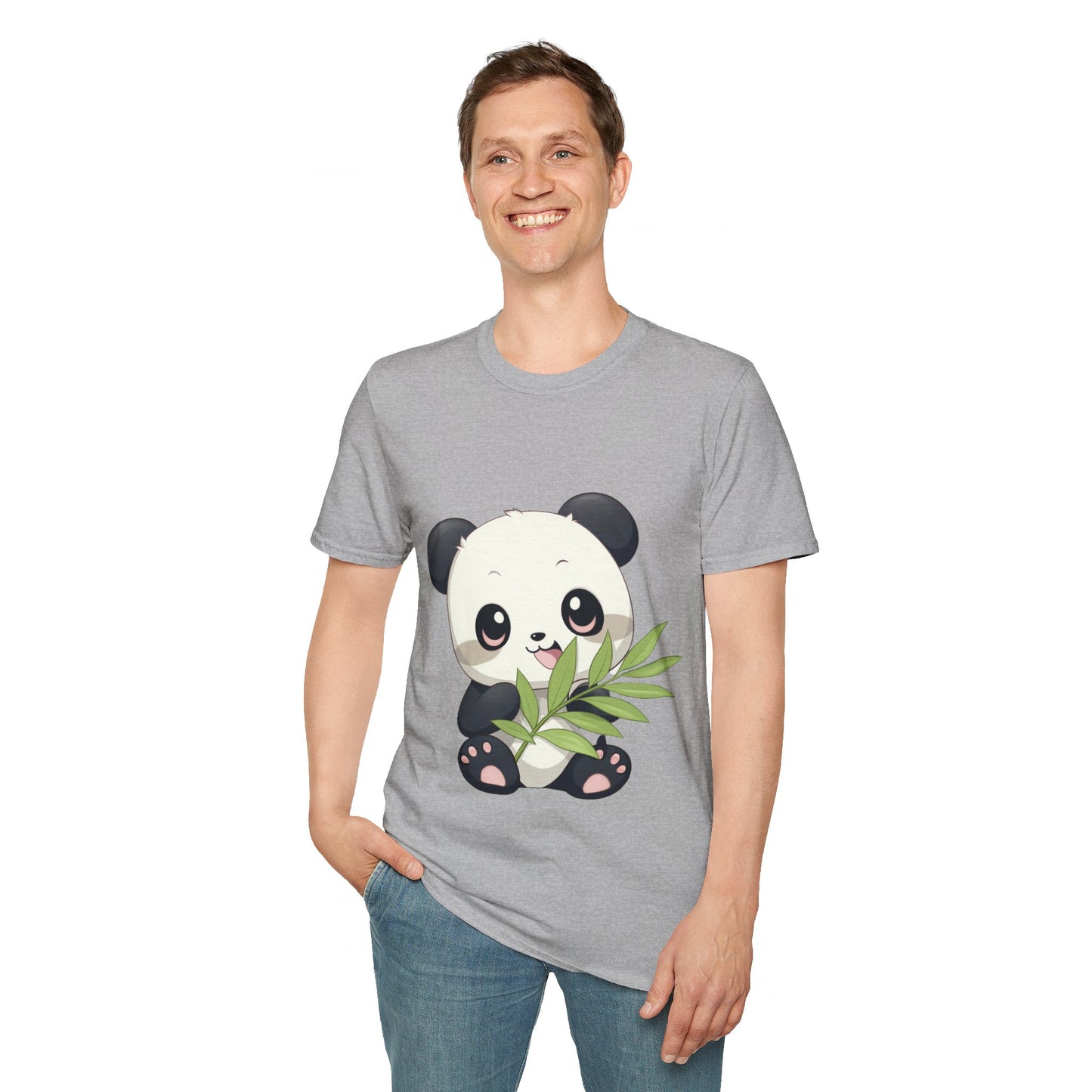 Unisex Softstyle T-Shirt - Panda Loves Bamboo - CutieQ Shop