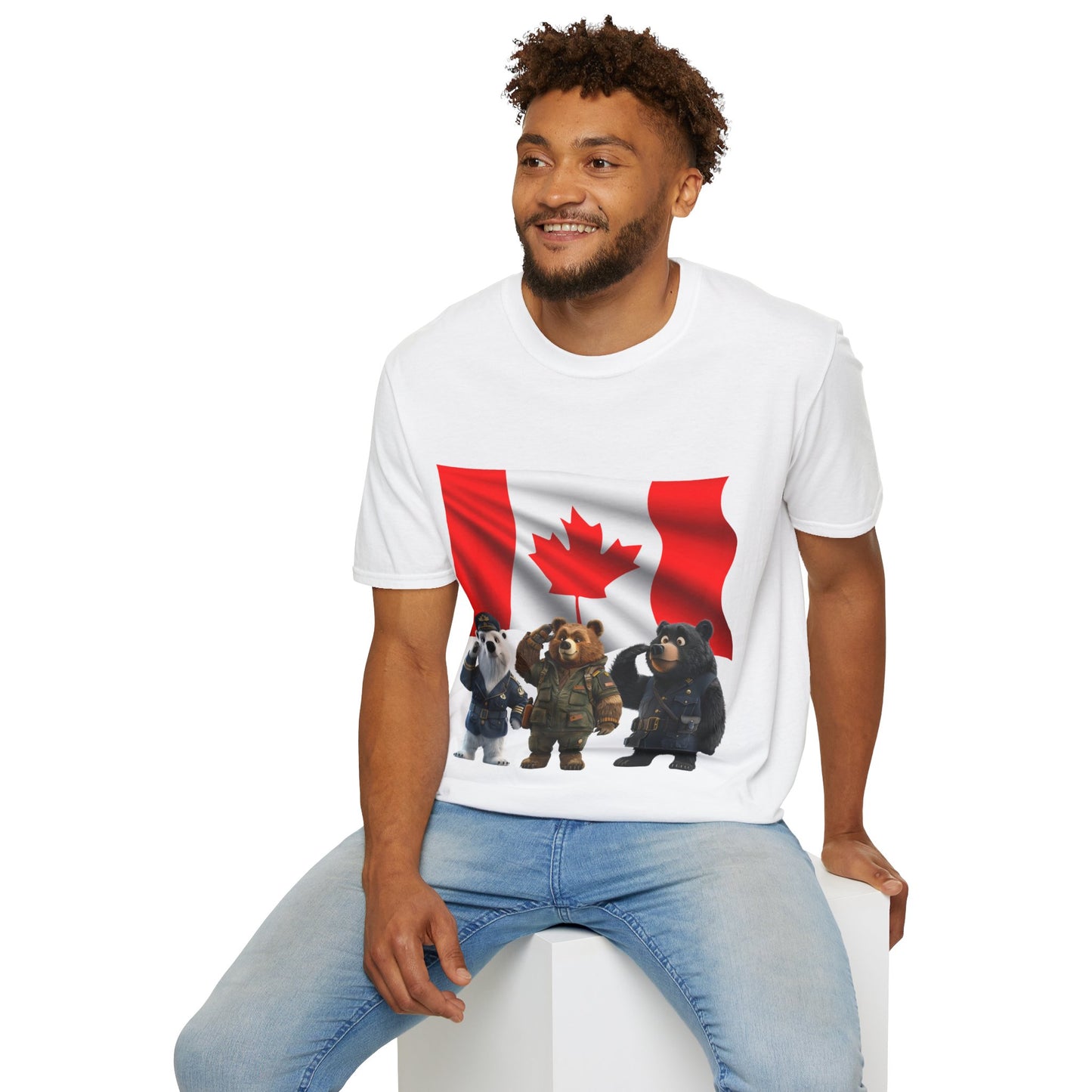 Unisex Softstyle T-Shirt - Three Bears Saluting - CutieQ Shop