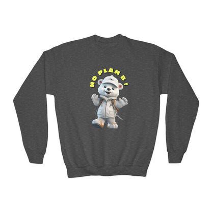 Youth Crewneck Sweatshirt - Polar Bear No Plan B (Front)